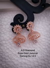 AD Diamond Rose Gold And Silver Designer Jummar Earrings Wholesale Online
